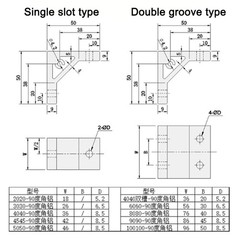 90Degree Right Angle Corner Joint Bracket Aluminium Extrusion Profile 20/30/40