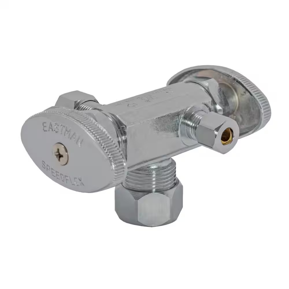 5/8 In. Compression X 3/8 In. Compression X 1/4 In. Compression Brass Dual Outle