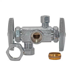 5/8 In. Compression X 3/8 In. Compression X 1/4 In. Compression Brass Dual Outle