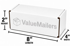 200 – 8 x 4 x 2 White Corrugated SHIPPING BOX Mailer Packing Storage Boxes