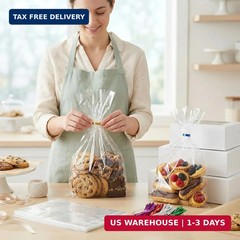 200 Clear Poly Cello Bags with Twist Ties 9” x 12” (22.9 x 30.5cm) – 1.4 Mil E