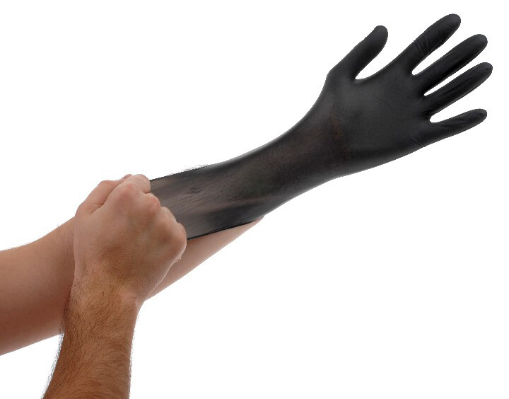 Box of 100pcs Black Lightning Nitrile 6Mil Gloves Size X-Large Atlantic Safety