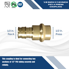 25 Pieces 1/2″ Press Fit x Pex A Coupling, for Propress Expansion Coupling