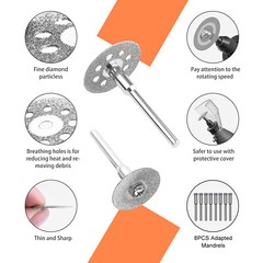 50Pcs Cutting Wheel Set Mini Drill for Dremel Rotary Tool Accessories w/ Mandrel