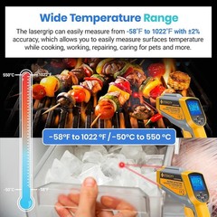 Infrared Dual Laser Temperature Gun -50℃~550℃, Yellow & Gray