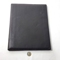 Poltrona Frau Leather Portfolio Dark Gray Snap Flap Close for 8.5 x 11 Notepad