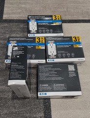 Eaton Tamper Resistant TRGF15W-3 15A/125V GFCI Recept 3-pack White LOT OF 5 NEW