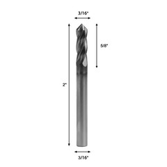 5Pcs 4 Flute 90 Degree 3/16″ x 5/8 “x 2” Solid Carbide Drill Mill – AlTiN Coated