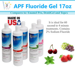2/Pk Dental Oral Fluoride Gel 60 Second 16 Oz 1.23% APF Fluoride Gel, Exp 11/26