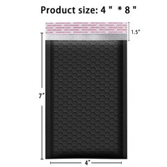 #000 4×8 (4×7) Poly Bubble Mailer Padded Envelope Shipping Bag Premium Black