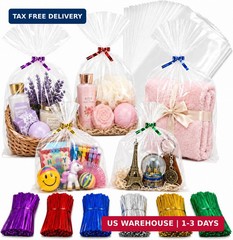 200 Clear Poly Cello Bags with Twist Ties 9” x 12” (22.9 x 30.5cm) – 1.4 Mil E