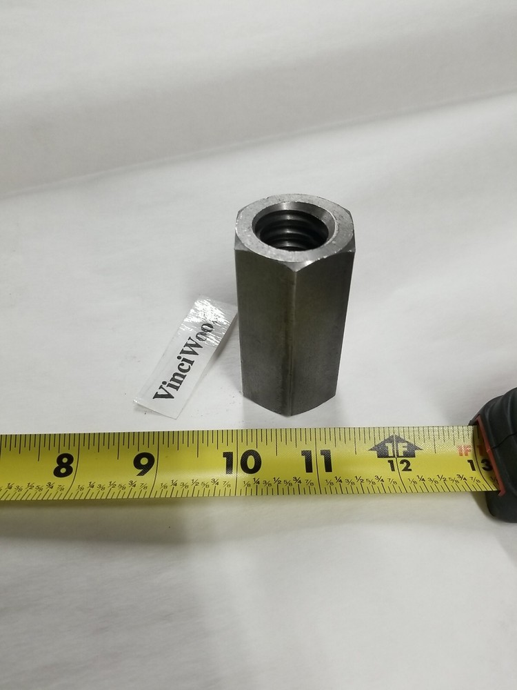 1″-5 Acme Coupling Nut (1 Piece) Right Hand, 1-3/8″ Wide Hex x 2-3/4″ USA.