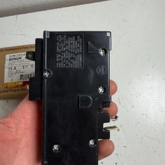 Square D HOM115PCAFI Black 15A Single-Pole HOM Series Miniature Circuit Breaker