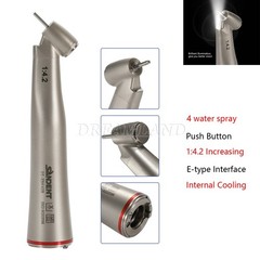 Dental 45° Angle inner Channel contra angle fiber optic LED 1:4.2 handpiece USA
