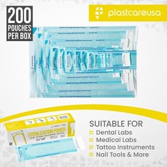 1,000 2.25″ x 8″ Self-Sealing Sterilization Pouches for Autoclave (5 Boxes)