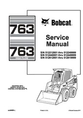 Bobcat 763 Skid Steer Loader Service Shop Repair Manual 6900091