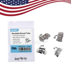 AZDENT Orthodontic Buccal Tubes 1st Molar Roth 022 Bondable Convertible Mesh