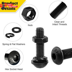 2200PCS M2 M3 M4 M5 Metric Screws Assortment Kit, Hex Socket Button Head Assorte