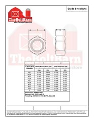 3/8″-16 Grade 5 Finished Hex Nuts Zinc Plated Coarse Thread (Pick Quantity)