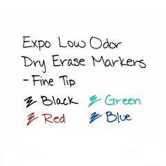 24 PCS 86001 Low Odor Dry Erase Markers Black Fine Tip QuickDrying Ink