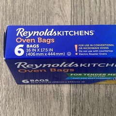 Reynolds Kitchens Wrap Oven Bags Large 16″ X 17.5″ 6 / Box New BPA Free 8 lbs.