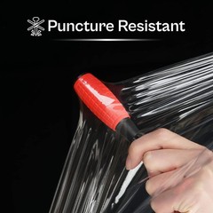 4 Rolls 18″x1000′ Cast Packing Stretch Film Shrink Hand Wrap (100 Ga) Dark Black