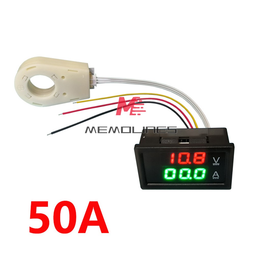 DC0-300V 50/100/200/400A Digital Current Voltage Meter Hall Ammeter Voltmeter