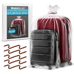 5 Pack 40” x 58” Extra Large Clear Plastic furniture Bags, 2 Mil Storage Ba…