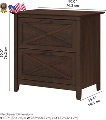 Bush Key West 2 Drawer Lateral File Cabinet Bing Cherry 1 FREE SHIPPING USA
