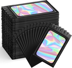 100/200Pcs Holographic Mylar Foil Bags Smell Proof Resealable Zip Seal Pouches