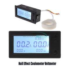 DC 0-300V 50/100/200/400A Voltage Current Power Meter STN LCD Hall Coulombmeter