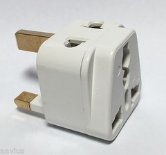 Tmvel 2-in-1 Type G Plug Grounded Adapter for UK Hong Kong UAE Singapore