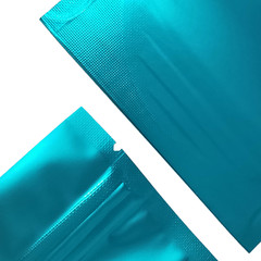 100 Zip Seal Matte Blue Metallized Mylar Foil Stand-Up Food Grade Pouches Bags