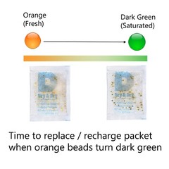 20 gram X 100 PK “Dry & Dry” Food Grade Orange Indicating Silica Gel Packets