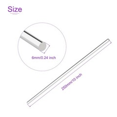 DMiotech 2 Pack 1/4 Inch x 10inch Acrylic Round Rod Solid 1/4″ x 10″, Clear