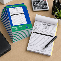 10 Pack Carbonless Sales Order Book, 2-Part Receipt Pads, 500 Invoices 5.5″x8.3″