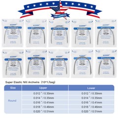 10Pcs/Pack Dental Orthodontic Arch Wire Super Elastic NITI Round Natural Form