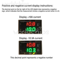 DC0-300V 50/100/200/400A Digital Current Voltage Meter Hall Ammeter Voltmeter
