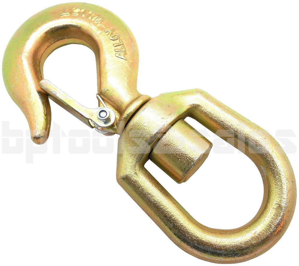 2 Ton Swivel Hook Drop Forged Carbon Steel Swivel Eye Hook w/ Latch G70 Grade