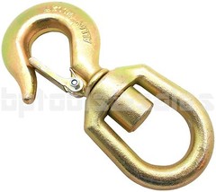 2 Ton Swivel Hook Drop Forged Carbon Steel Swivel Eye Hook w/ Latch G70 Grade