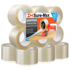 12 Rolls 3″ Extra-Wide Clear Shipping Packing Moving Tape 110 yard/330′ ea -2mil