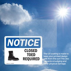 (2 Pack) Closed Toed Shoes Required OSHA Notice Sign Decal Metal Plastic