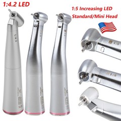 1:5/1:4.2 45° Increasing Dental Electric Fiber Optic LED Contra Angle Handpiece