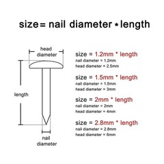 20-100PCS Small Mini Round Head Nail Pure Copper Brass Tack Dia1.2-2.8mm L8-55mm