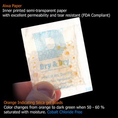 20 gram X 30 PK “Dry & Dry” Food Grade Orange Indicating Silica Gel Packets