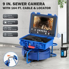 9 In Self-Leveling Sewer Camera 50m/164ft Pipe Inspection Camera w 512Hz Locator
