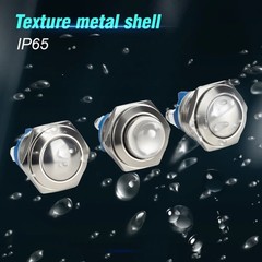16mm Metal Push Button Switch Momentary 1NO Waterproof Car PC Power