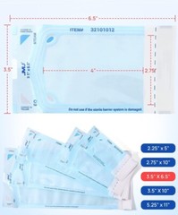 200 Self-Sealing Sterilization Pouch, 3.5″ x 6.5″ (5.25) Paper/Blue Film (1 Box)
