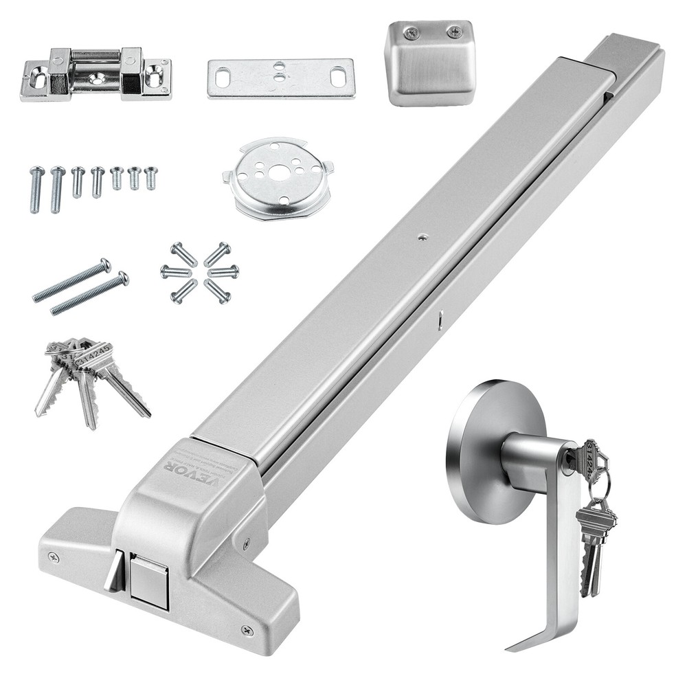 VEVOR Push Bar Door Locks Carbon Steel Panic Bars for Exit Doors Exterior Lever