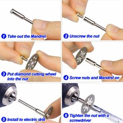 50Pcs Cutting Wheel Set Mini Drill for Dremel Rotary Tool Accessories w/ Mandrel